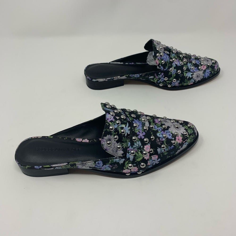 Rebecca Minkoff Milena Floral Studs Slide On Mules Shoes Women Size 7 Preppy - Picture 8 of 14